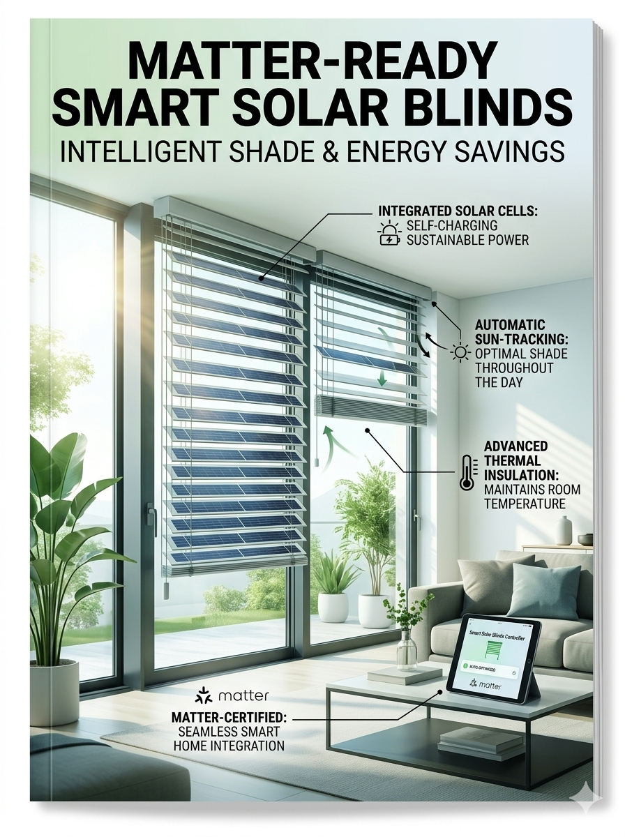 Matter-Ready Smart Solar Blinds: Smart Blinds That Open With the Sun, Maintain Room Temperature, and Charge via Solar