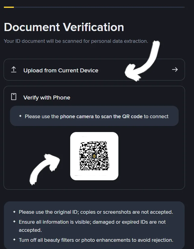 Document and face scanning process
